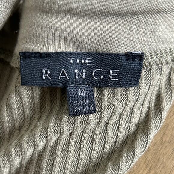 The Range Henley Rib Knit Long Sleeve Midi Dress Hazel Green M - Picture 6 of 10